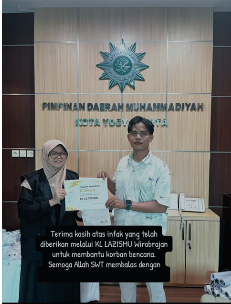 Tembus 62 Juta. Lazis PCM Wirobrajan galang bantuan untuk Sumatera